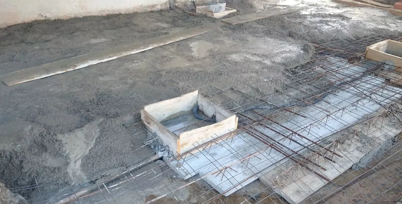 contrapiso de concreto feito na garagem da minha casa
