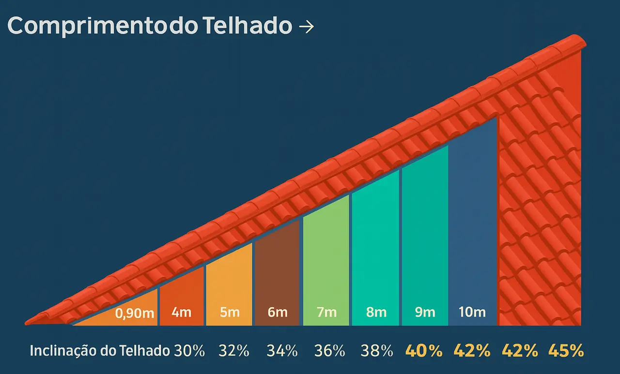 exemplos de inclinação de telhado