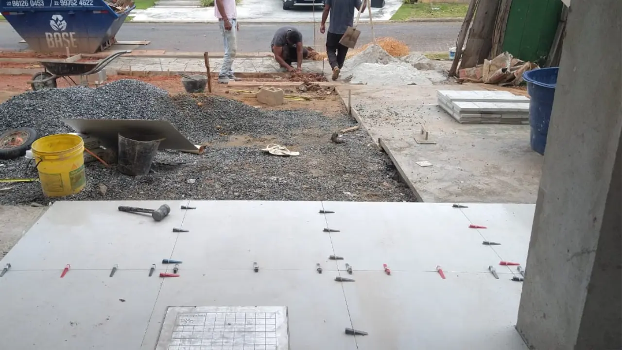instalação de porcelanato na minha garagem